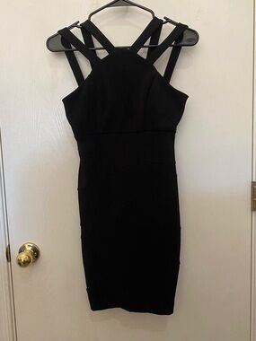 Honey and Rosie Black Strappy Mini Dress
